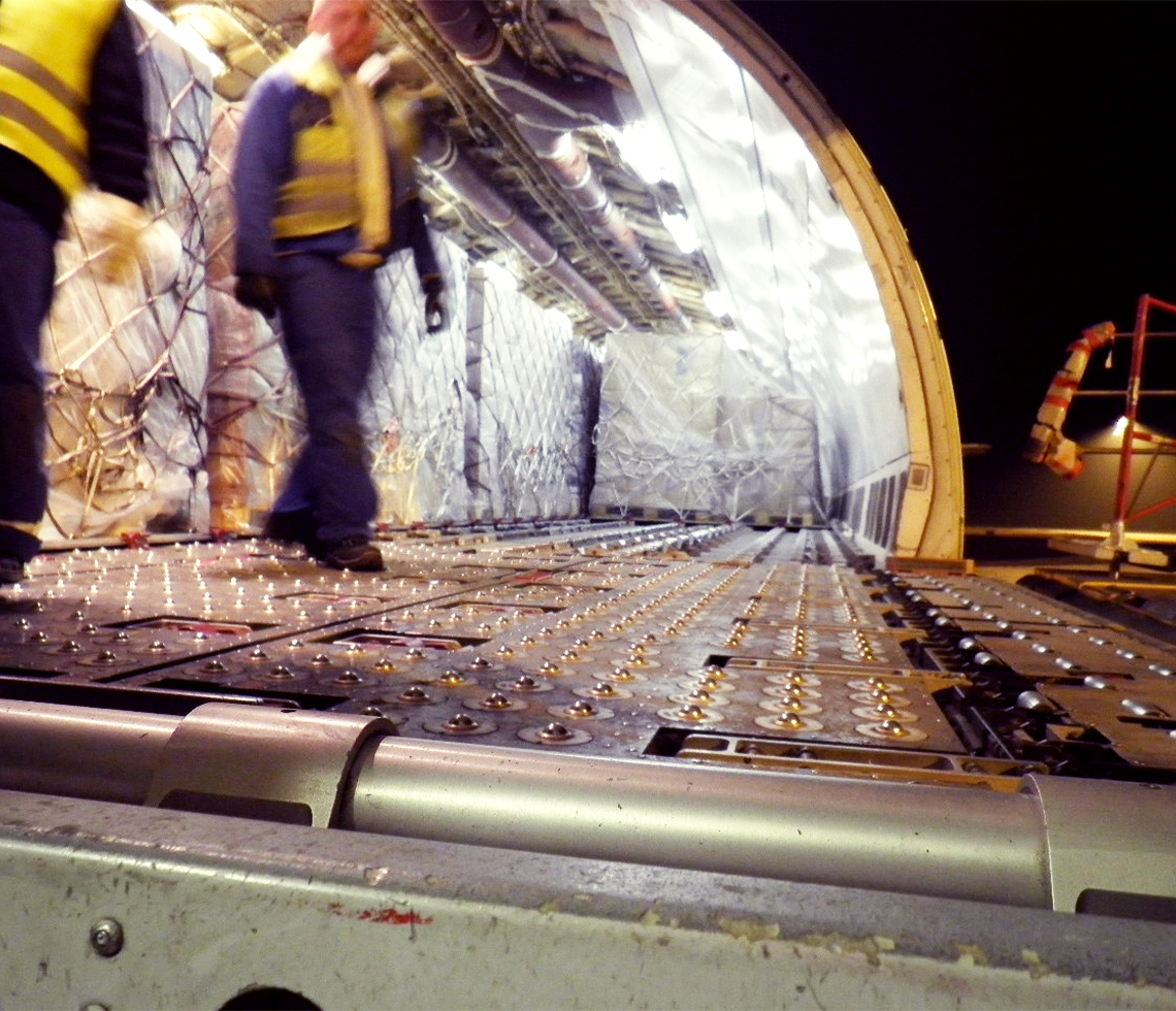 Airbus A310F cargo charter loading freight aircraft