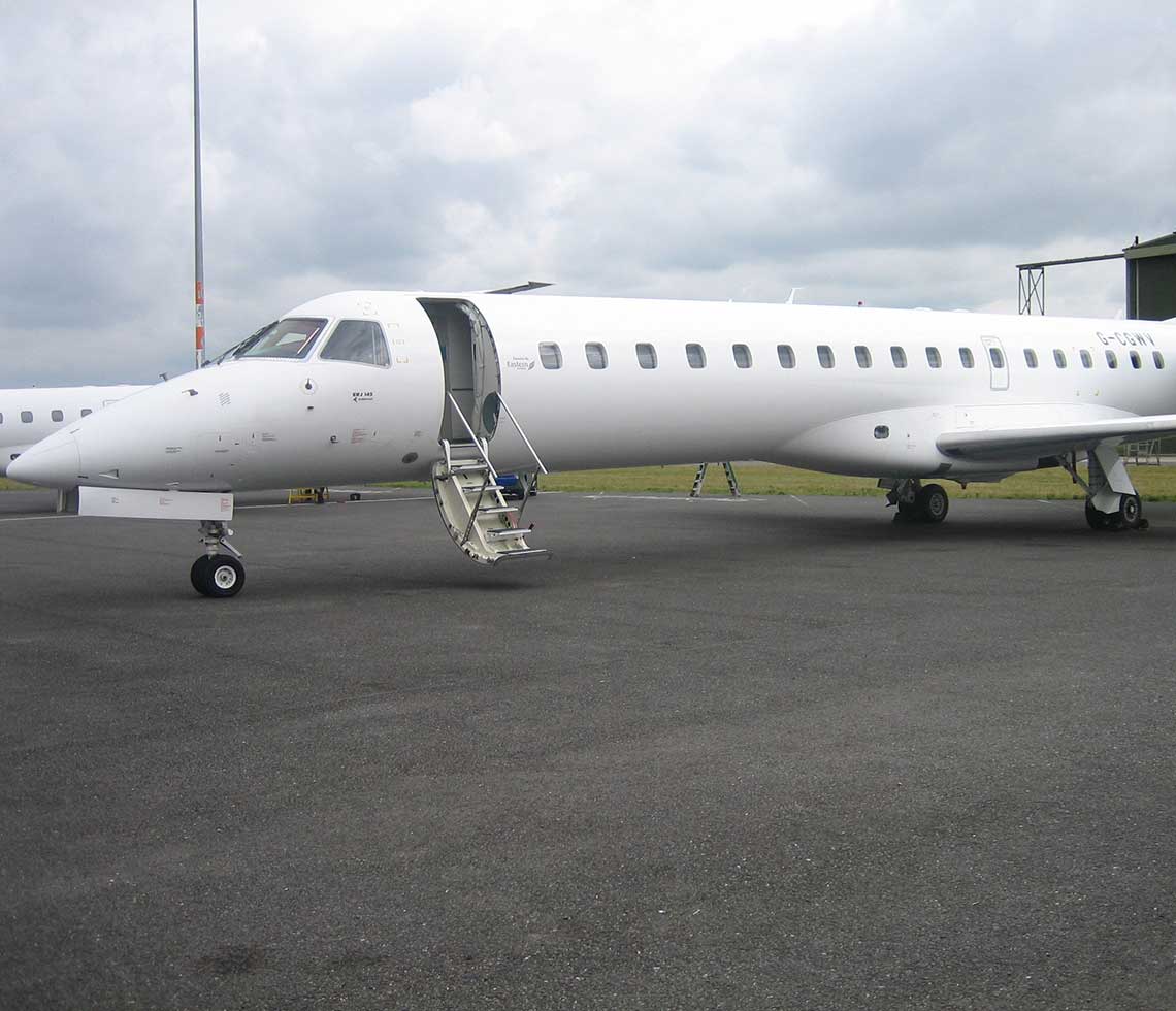 Embraer 145 Jet private aircraft charter at FBO terminal