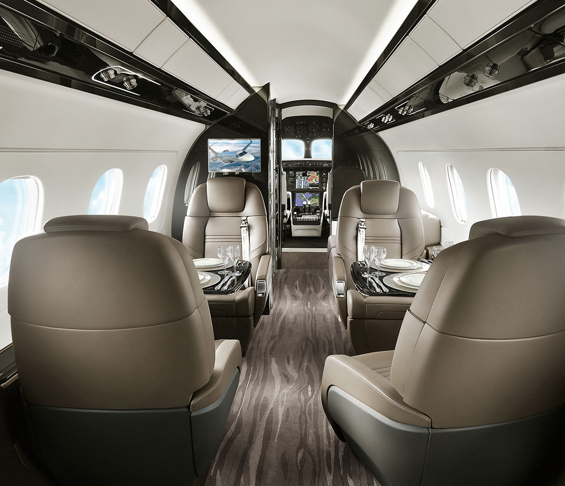 Embraer Praetor 500 private jet interior