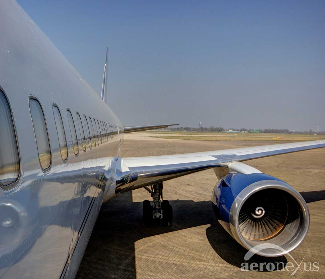 Boeing 767-300ER private aircraft chartered plane sideview
