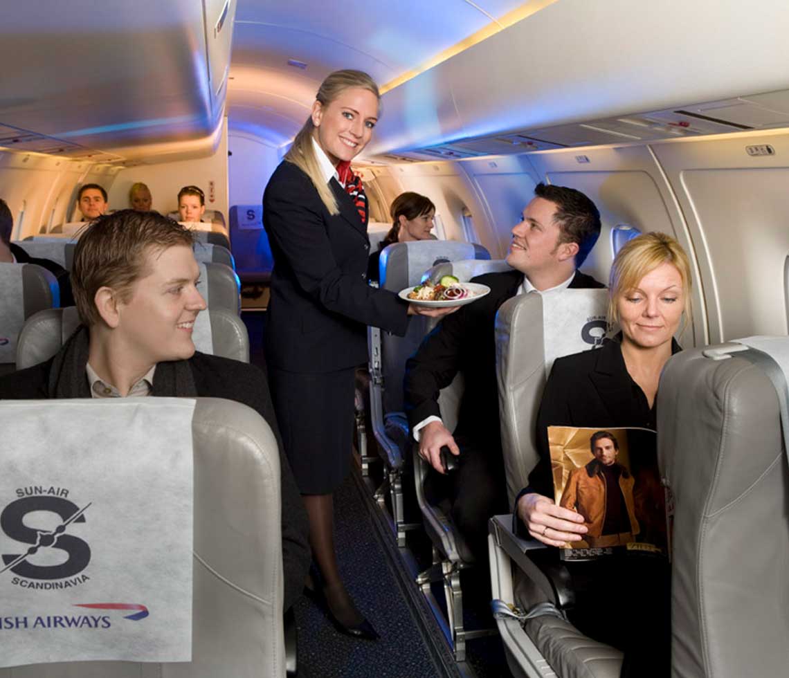 Dornier 328 Jet private aircraft interior with crew and passengers