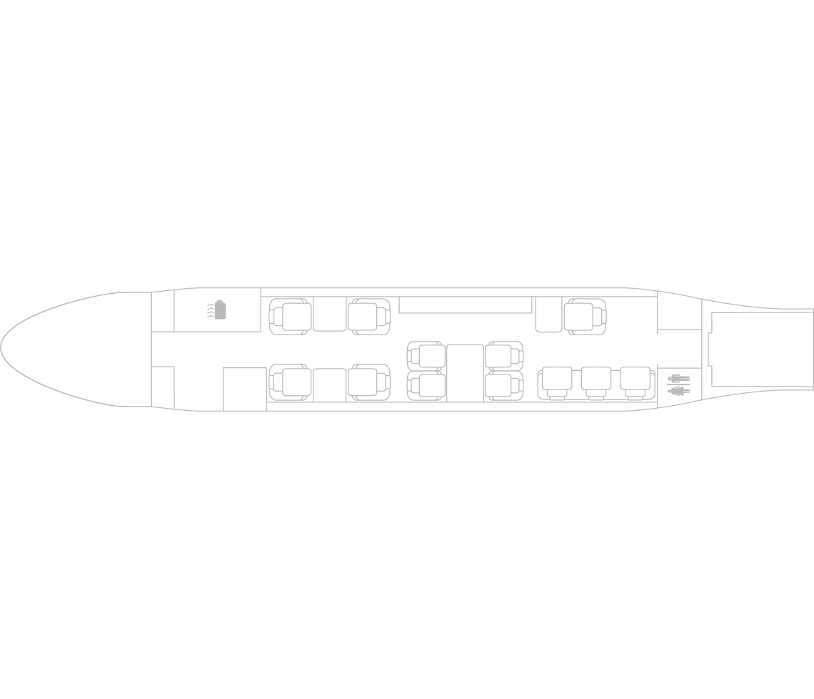 Dassault Falcon 900 interior cabin specification