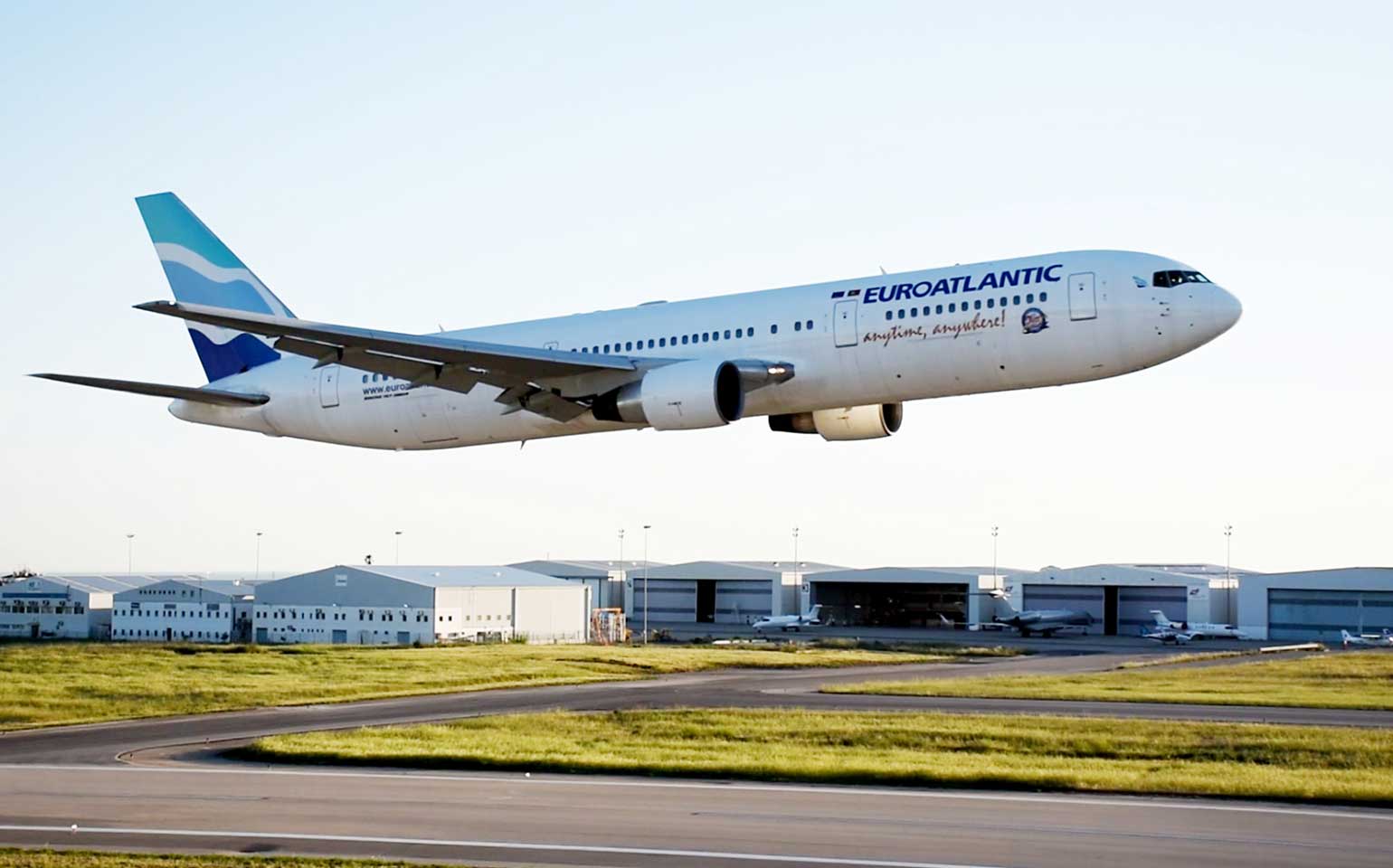 Boeing B767-300 commercial jet aircraft charter from small airport