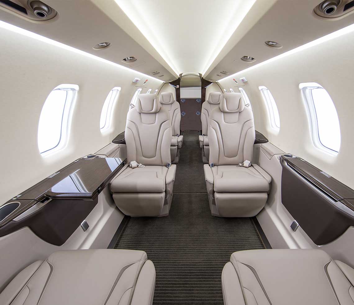 Pilatus PC-24 private jet interior