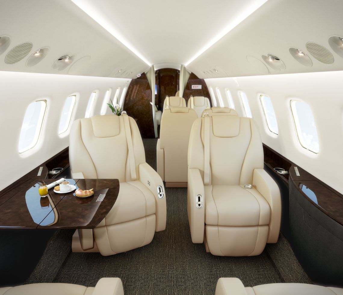 Embraer Legacy 600 private jet charter interior cabin