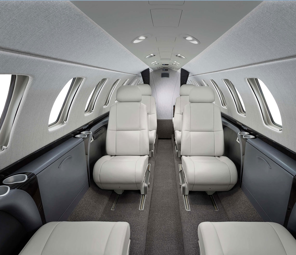 Cessna Citation CJ3 private jet cabin interior