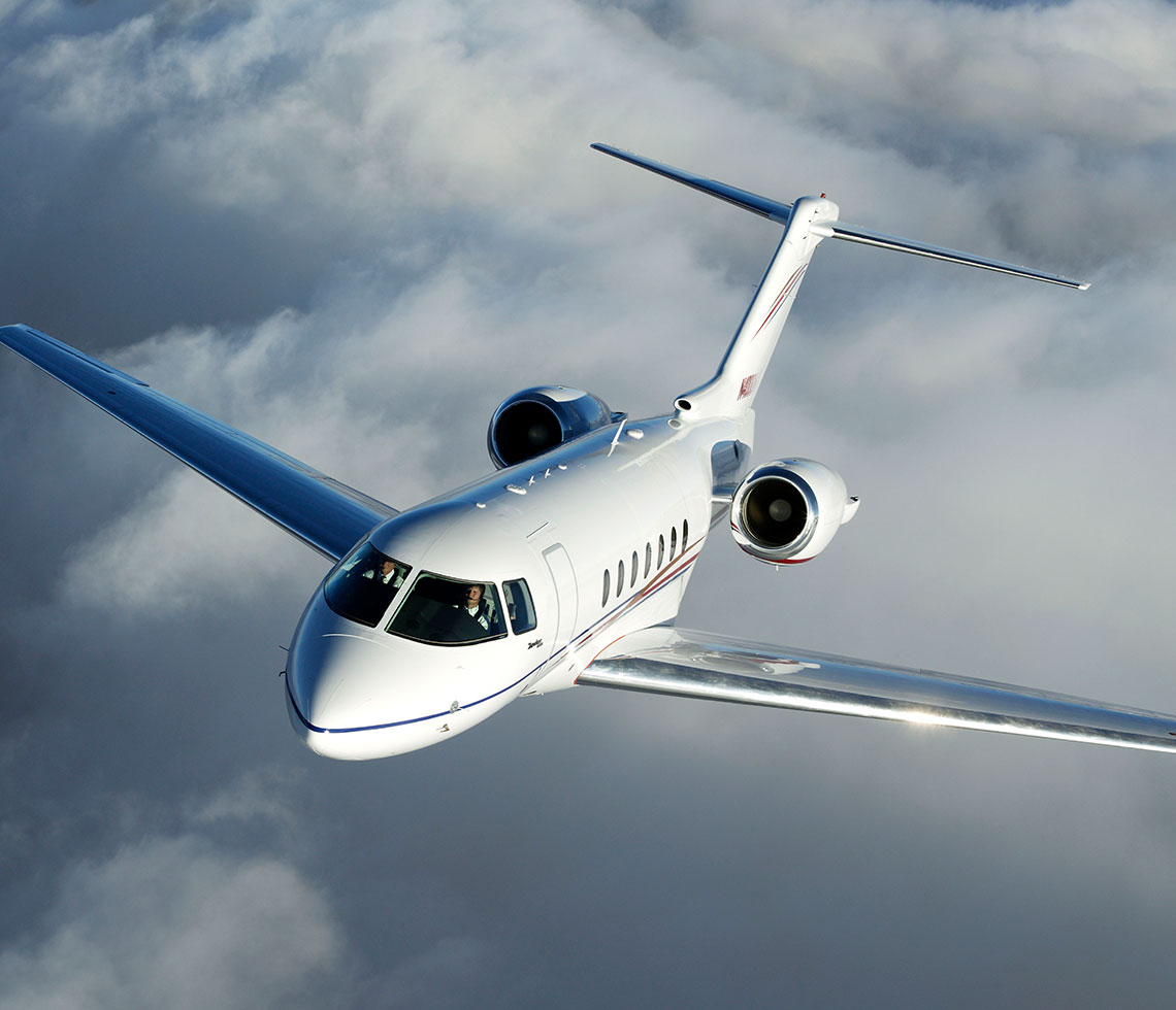 Hawker 4000 private jet charter midair